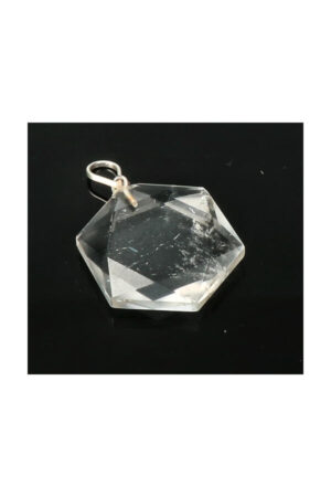 Bergkristal Hexagram (Davids ster) hanger, 2.5 cm