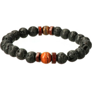 Tijgeroog en Lavasteen armband