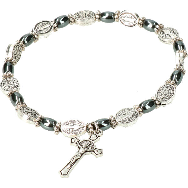 Hematiet kruis armband sint benedictus