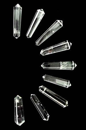 Bergkristal dubbelpunten, 4-5 cm, dubbelpunters, dubbeleinder, kopen, grid, maken, edelstenen, minderalen