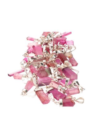 Roze Toermalijn edelsteen hanger, 925 sterling zilver, 5 karaat, 5 cm, pink turmaline, kopen, luxe