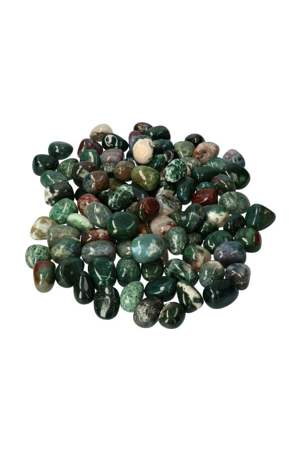 Mosagaat trommelstenen, 1 steen of per zak van 100 gram tot 1 kilo, 2 tot 3 cm, India