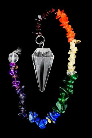 charka ketting pendel, chakra pendel, pendullum, pendulum, kopen, bergkristal chakra ketting pendel,,clear quartz,