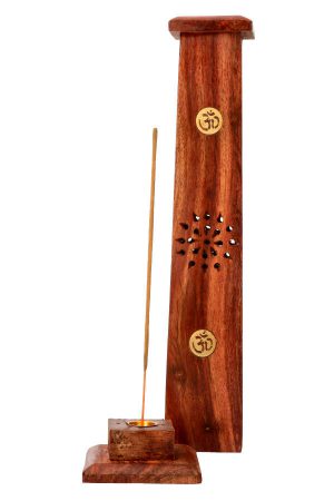 Wierook toren antiek hout Yin Yang, 30 cm
