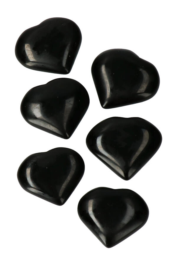 Obsidiaan hartje,, circa 3 a 3.5 cm