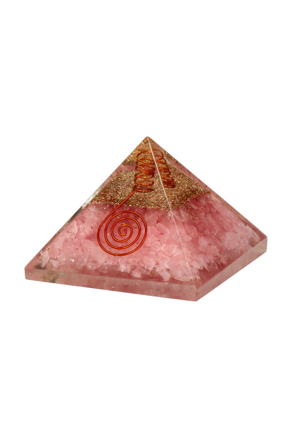 Rozenkwarts Orgoniet piramide, 7.3 cm