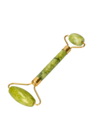 Jade massage roller goud kleurig, A kwaliteit, 14.5 cm