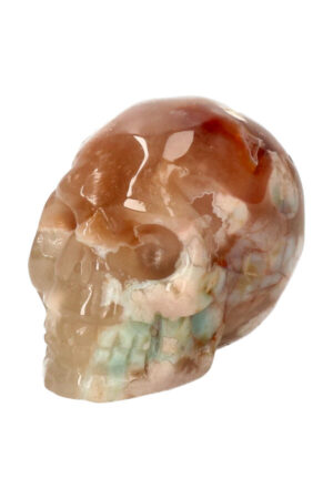 Kersenbloesem Agaat kristallen edelsteen schedel 6.5 cm 179 gram