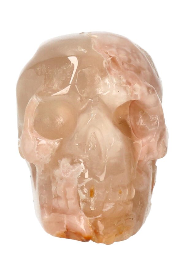 Kersenbloesem Agaat, kristallen edelsteen schedel, 7 cm,  228 gram