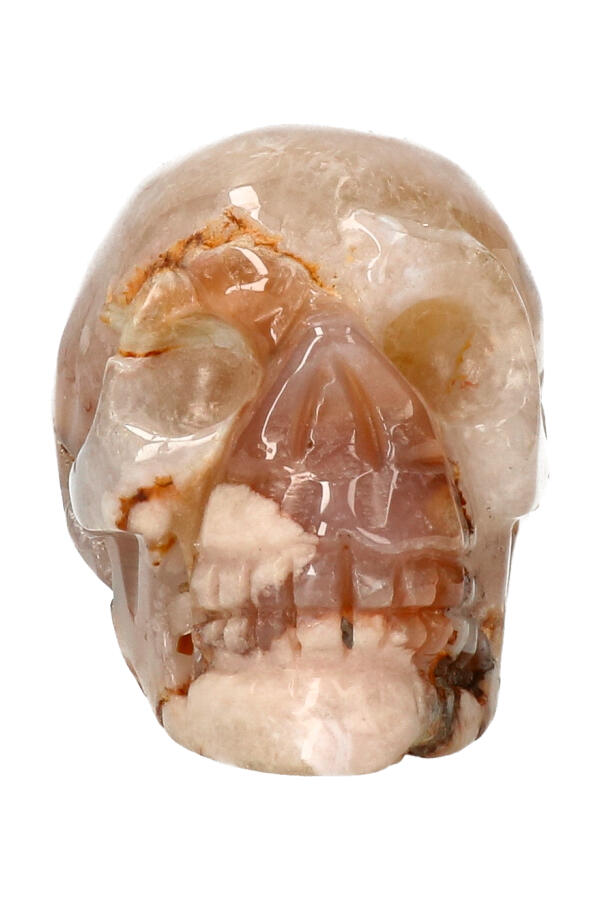 Kersenbloesem Agaat, kristallen edelsteen schedel, 7.8 cm,  286 gram