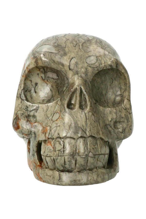 Picasso Jaspis realistische kristallen schedel, 10.5 cm, 754 gram