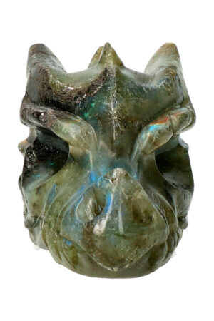 Labradoriet kristallen drakenschedel Top Carving 10.3 cm 239 gram