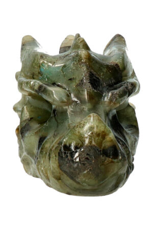 Labradoriet kristallen drakenschedel Top Carving 10.6 cm 294 gram