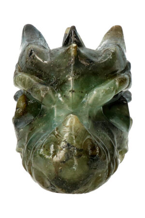 Labradoriet kristallen drakenschedel Top Carving 10.5 cm 299 gram