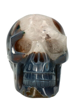 Agaat Geode realistische Kristallen schedel 16 cm 2.6 kg