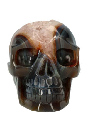 Agaat Geode realistische Kristallen schedel 15.5 cm, 2.9 kg