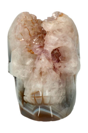 Agaat Geode realistische Kristallen schedel 13.7 cm 1.4 kg