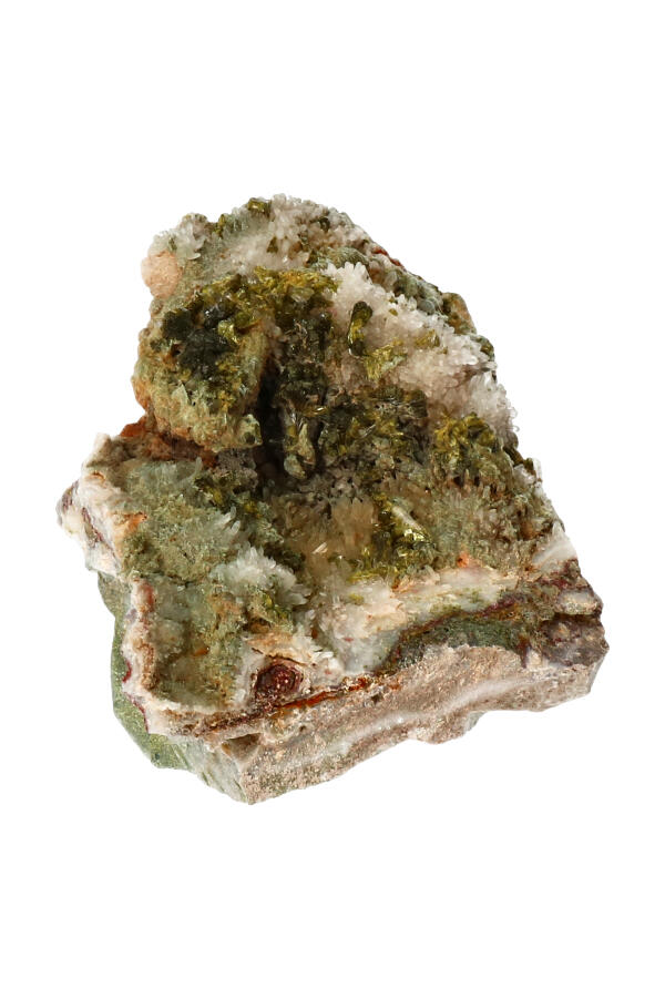 Epidoot en Bergkristal ruw, Marokko, 8.9 cm,  239 gram