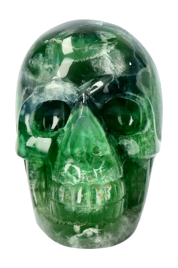 Fluoriet kristallen schedel, 12 cm,  1.13 kg