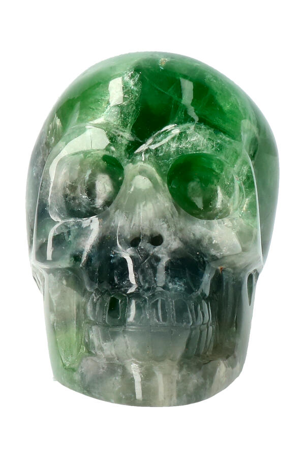 Fluoriet kristallen schedel, 10.1 cm,  603 gram