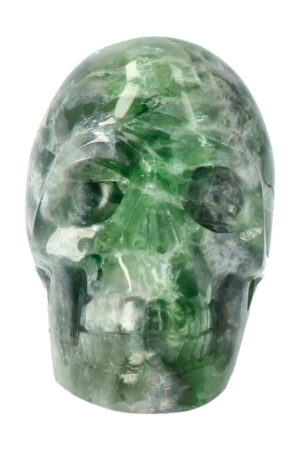 Fluoriet kristallen schedel 9.1 cm 565 gram