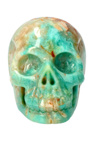 Amazoniet realistische kristallen schedel 13.6 cm 1.5 kg