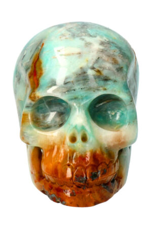 Amazoniet realistische kristallen schedel 12.1 cm 1.11 kg
