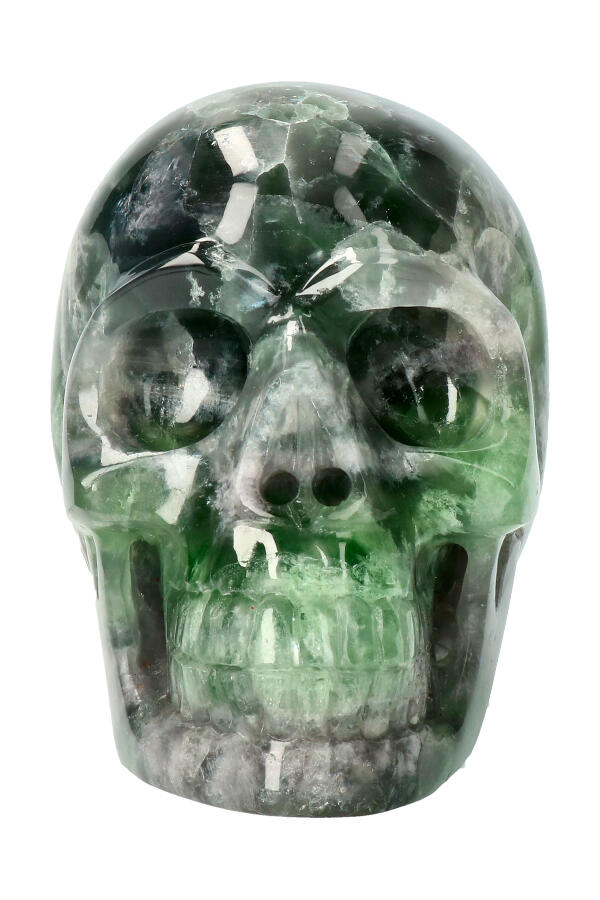 Fluoriet realistische kristallen schedel, 13.4 cm,  1.6 kg