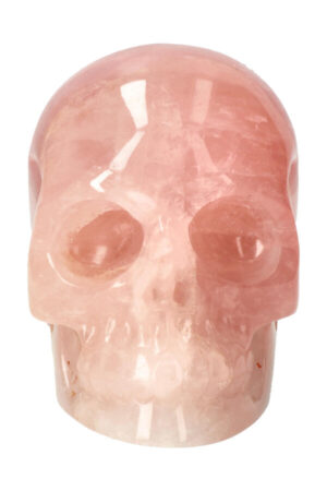Rozenkwarts realistische kristallen schedel 12.7 cm 1.35 kg