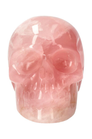 Rozenkwarts realistische kristallen schedel 11.1 cm 1.02 kg