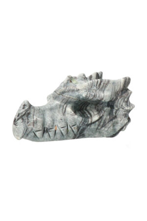Picasso Jaspis kristallen drakenschedel Top Carving 7.5 cm 105 gram