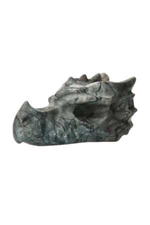 Picasso Jaspis kristallen drakenschedel Top Carving 7.5 cm 119 gram