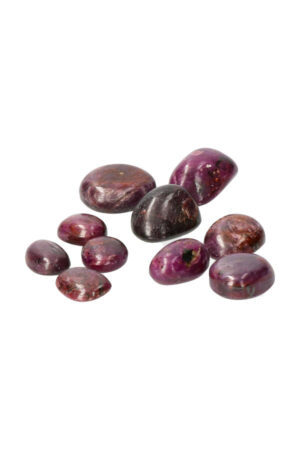 Ster Robijn steen handgepolijst, van 5 gram per steentje tot 35 gram per steen
