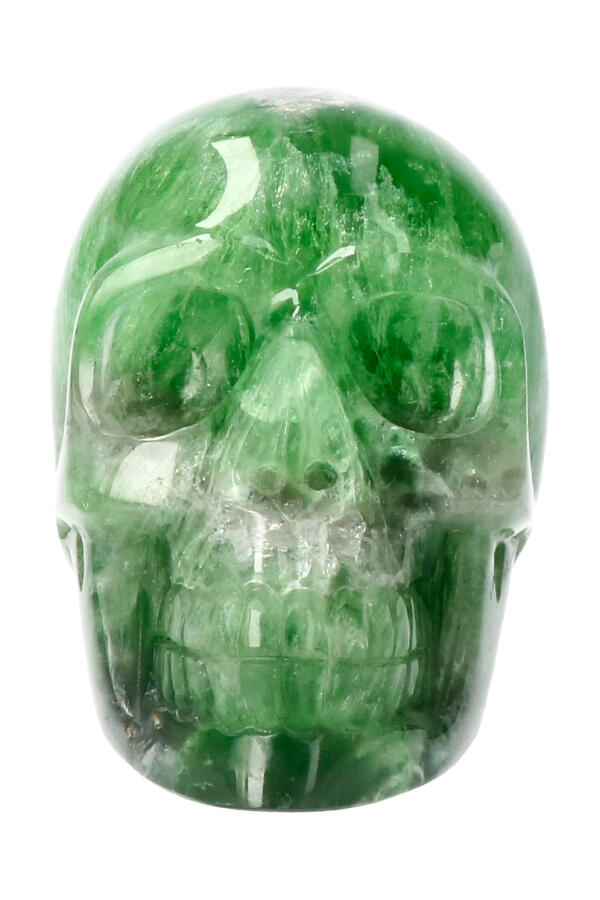 Fluoriet kristallen schedel, 9.8 cm, 715 gram