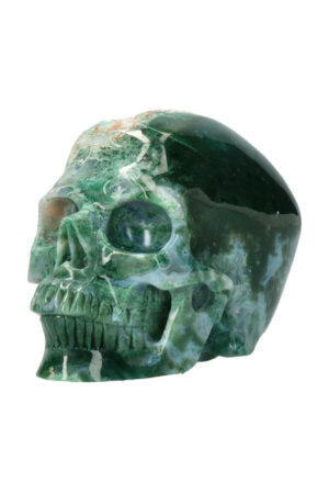 Mosagaat super realistische kristallen schedel 12.5 cm 1.2 kg