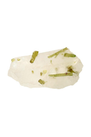 Groene Toermalijn op Bergkristal zeldzaam 12 cm 418 gram Skardu Pakistan