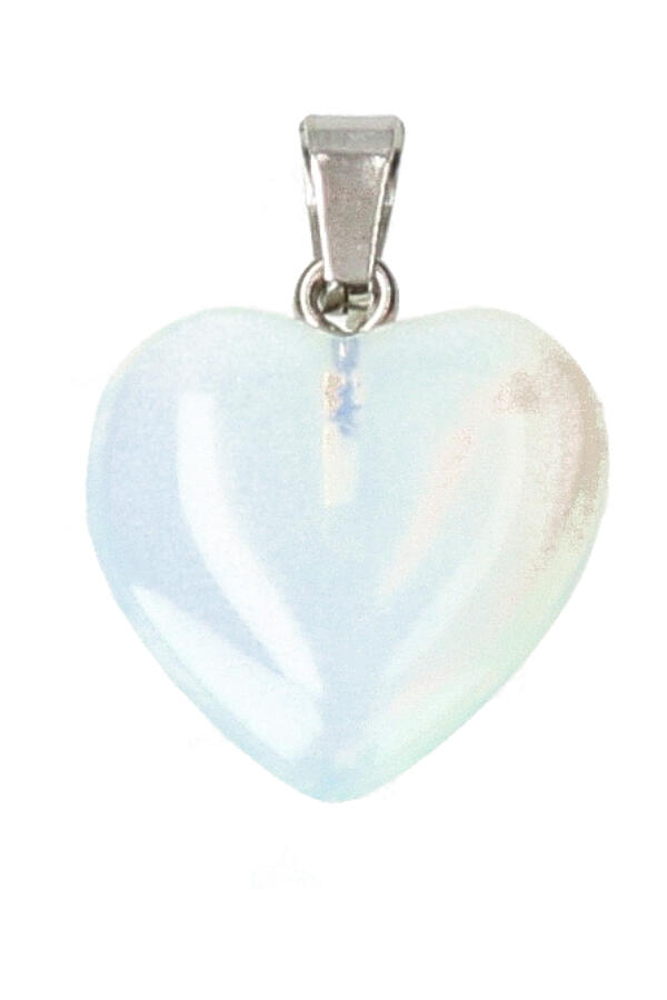 Opaliet hart hanger, 2 cm