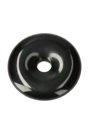 Zwarte Agaat donut hanger 3 cm
