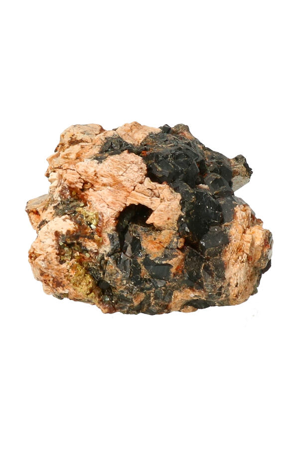 Melaniet (Zwarte Andradiet Granaat) op moedersteen, 7 cm, 149 gram, Marokko