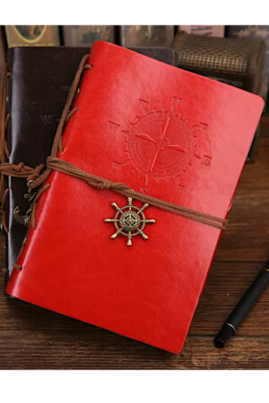Luxe lederen notitieboek rood met Eco vriendelijk papier