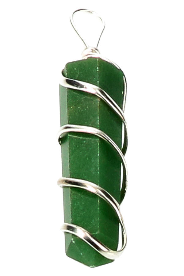 Jade spiraal dubbelpunt hanger verzilverd, circa 4 cm