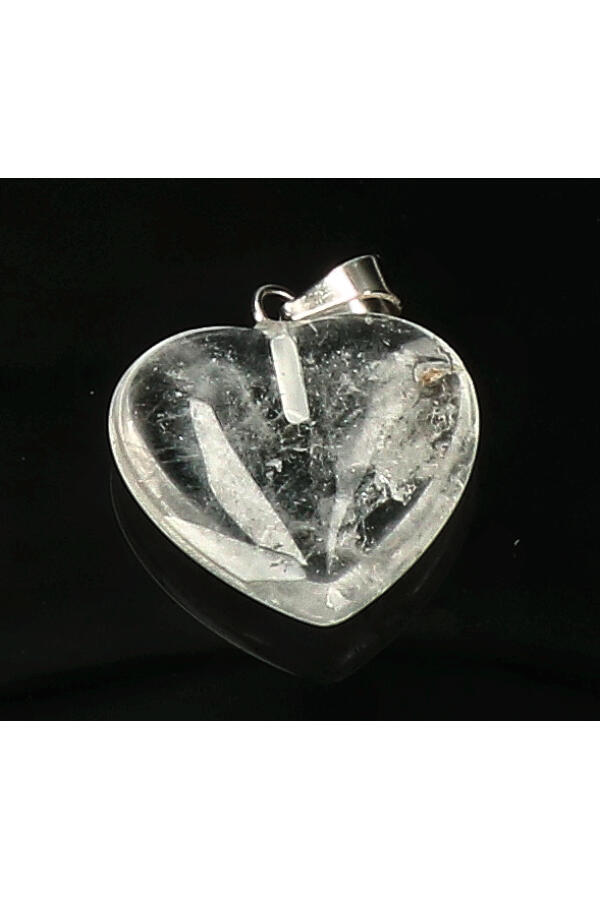 Bergkristal hart hanger, 2 cm