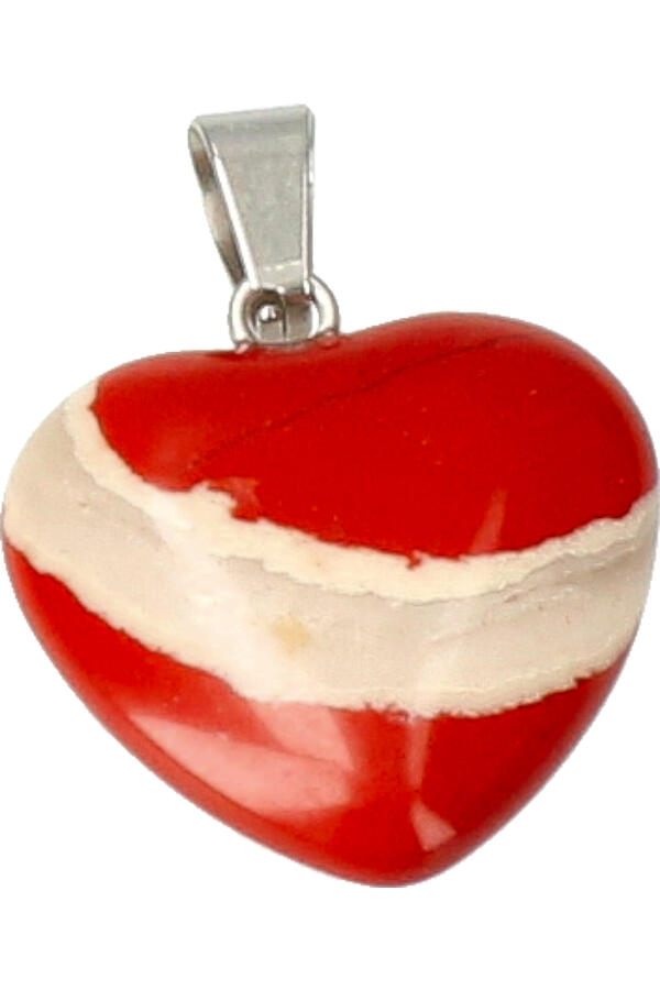 Rode Jaspis hart hanger, 2 cm