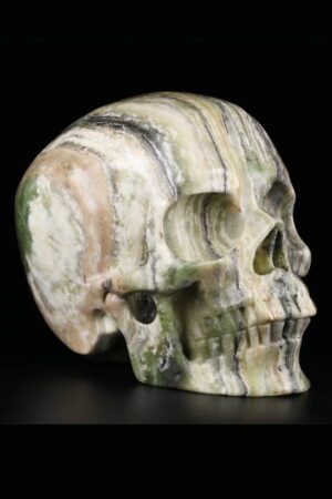 Caribische Calciet super realistische kristallen schedel, 12.5 cm, 1.4 kg