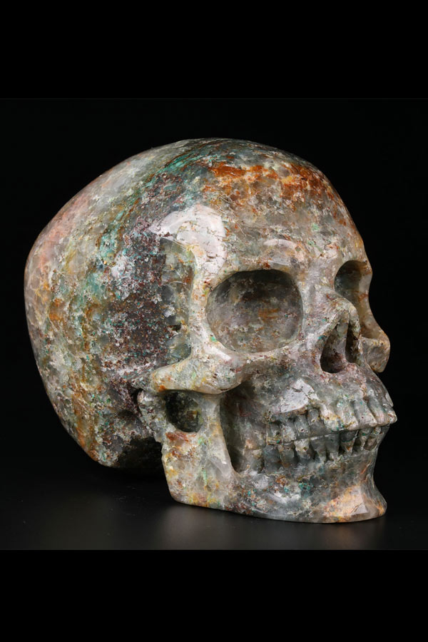 Chrysocolla super realistische kristallen schedel