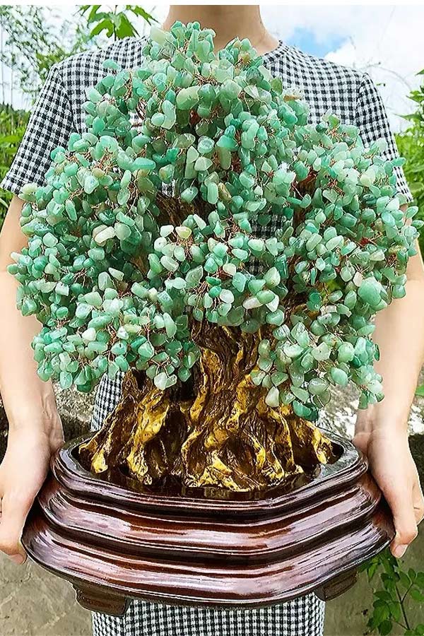 Grote Aventurijn Feng Shui edelsteenboom, 46 cm, 4 kilo