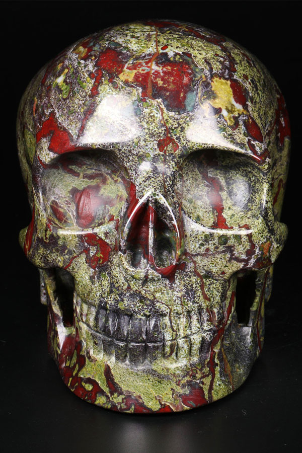 Drakenbloedsteen 'Mitchell Hedges' realistische kristallen schedel, 12.5 cm, 1.38 kg