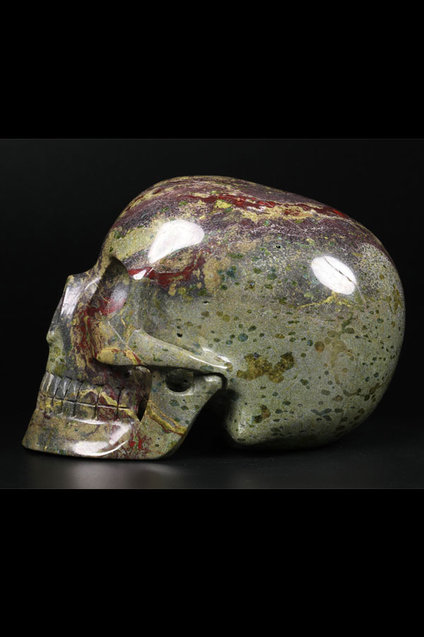 Drakenbloedsteen 'Mitchell Hedges' realistische kristallen schedel, 12.5 cm, 1.33 kg