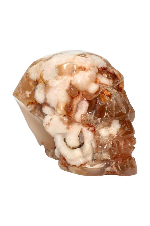 Kersenbloesem Agaat, kristallen edelsteen schedel 8 cm 248 gram 4073