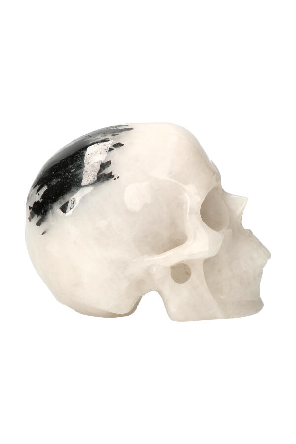 Toermalijnkwarts super realistische kristallen schedel, 12.5 cm, 1.39 kg